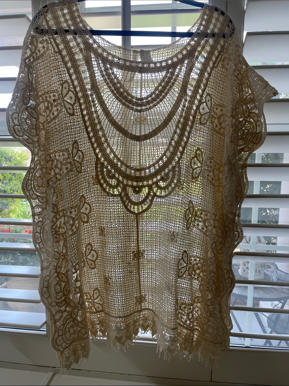 Crochet Lace Boho Top in Cream